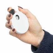 Gerecycled ABS mechanische dobbelsteen Cian wit/zwart