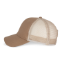 Ecologische uniseks truckerpet met 6 panelen Dark camel / Beige One Size