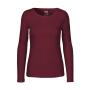 LADIES LONG SLEEVE TEE-SHIRT, BORDEAUX, XXL, NEUTRAL