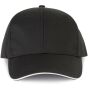 Contrasterende sandwichpet 6 panelen Oeko-Tex Black/White one size