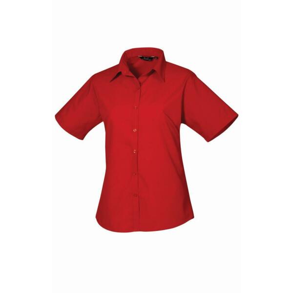 Ladies Short Sleeve Poplin Blouse