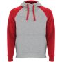 Badet unisex tweekleurige hoodie - Heather grijs/Rood - 3XL