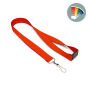 Gerecyclede polyester (rPET) veiligheids lanyard met zeefdruk en J-haak