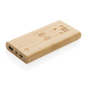 Bamboe 8.000 mAh 5W draadloze powerbank, bruin