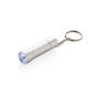 Flash RCS gerecycled aluminium sleutelhanger zaklamp, zilvergrijs