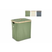InSideOut opvouwbare mand met deksel Sogne 40,5 x 33 x 42cm - Olijfgroen