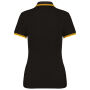 Damespolo met korte mouwen en contrasterende bies Black / Yellow XS