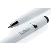 Aluminium inktloze pen met gum, wit