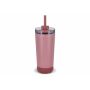 InSideOut Roestvrijstalen Dubbelwandige Drinkbeker Norden met Rietje 600 ml - Pastel rose