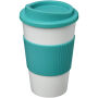 Americano® 350 ml geïsoleerde beker met grip - Wit/Aqua Americano® 350 ml geïsoleerde beker met grip - Wit/Aqua