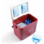Brisby Koelbox - Frigobox - 22L - Rood - Tot maximaal 40 uur isolatie - Incl. 4 dikke koelelementen van 450ml - Temperatuur veilige sluiting - Nieuw ontwerp met koelelementen vergrendeld in deksel