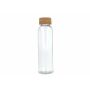 Gerecycled glazen fles met kurken dop 500ml - Transparant