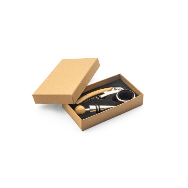 SAVORY. Wijnset van bamboe en roestvrij staal