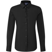 Ladies Recyclight® Long Sleeve Poplin Shirt, Black, XS, Premier