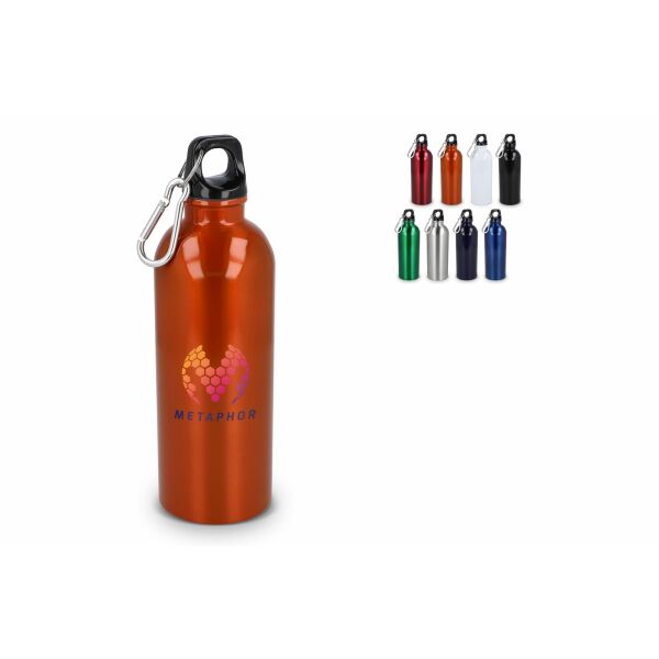 Gerecycled RVS Enkelwandige fles met Karabijnhaak 500ml - Wit Gerecycled RVS Enkelwandige fles met Karabijnhaak 500ml - Wit