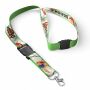 Afneembare polyester keycord met gesublimeerde satijnen overlay