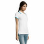 PASADENA WOMEN - PASADENA dames polo 200g - XXL - White/Aqua