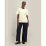 Reeser - Heavy gerecycled katoen blend T-overhemd met een modern look - Cream (S)