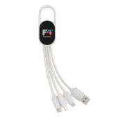 4-in-1 kabel met karabijnhaak, wit