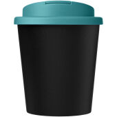 Americano® Espresso Eco 250 ml gerecyclede beker met knoeibestendig deksel - Zwart/Aquablauw