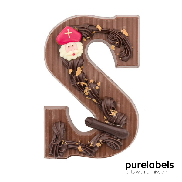 Sinterklaas chocoladeletter luxe | Deco | Box | 200g