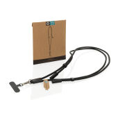 LoopAmp RCS rPET verstelbaar telefoonkoord met 60W kabel, zwart