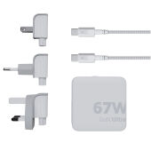 Xtorm XVC2067 GaN Ultra reislader van 67 W met USB-C PD kabel 100 W - Wit