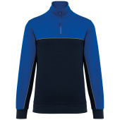 Ecologische uniseks sweater met ritskraag Navy / Royal Blue XXL