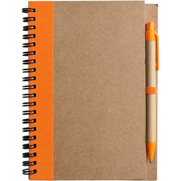 Draadgebonden notitieboekje met balpen Stella