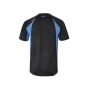 TWO-TONE TECHNICAL T-SHIRT, BLACK/SKY BLUE, XXL, VELILLA