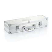 3-delige barbecue set in aluminium koffer, zilver, zwart