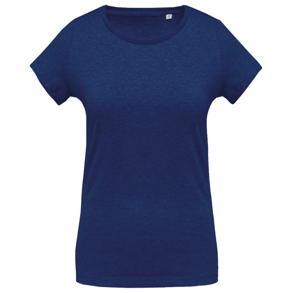 Dames-t-shirt BIO-katoen ronde hals Ocean Blue Heather XS