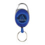 Roller clip sleutelhanger gemaakt van RCS gerecycled plastic, blauw Roller clip sleutelhanger gemaakt van RCS gerecycled plastic, blauw