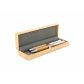 Balpen en rollerbal set bamboe - Hout