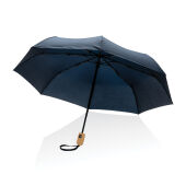 21" Impact AWARE™ RPET 190T bamboe auto open/dicht paraplu, donkerblauw