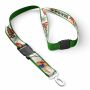 Afneembare polyester keycord met gesublimeerde satijnen overlay