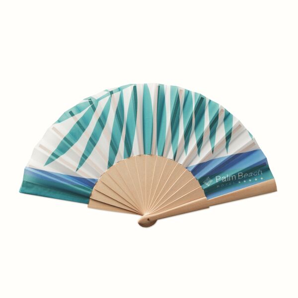 Full colour houten handwaaier