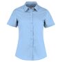 Ladies Short Sleeve Tailored Poplin Shirt, Light Blue, 28, Kustom Kit