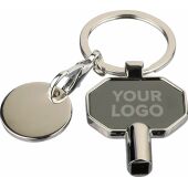 Recyclede zinklegering ontluchting sleutelhanger Mara zwart