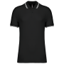Herenpolo met korte mouwen en contrasterende bies Black / White 4XL