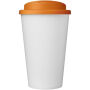 Americano® Eco 350 ml gerecyclede beker met spill-proof deksel - Oranje/Wit