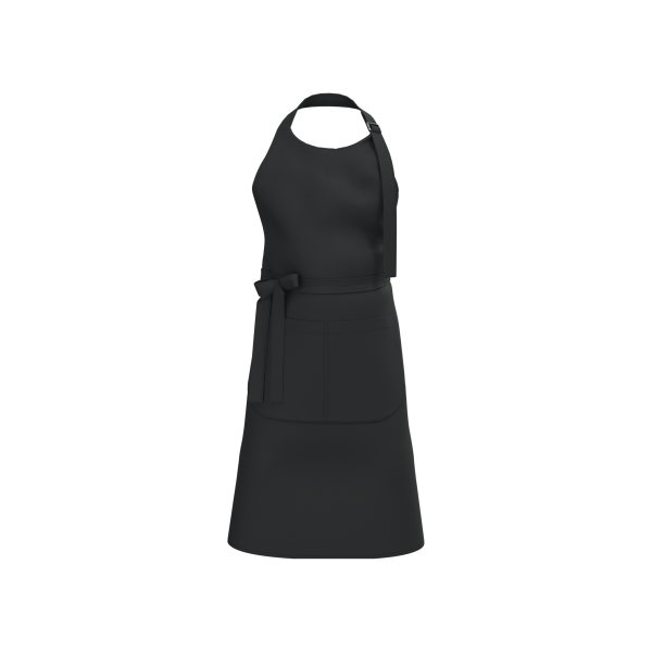 Schort met zak van biologisch katoen Black One Size Schort met zak van biologisch katoen Black One Size
