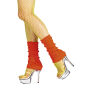 Oranje neon beenwarmers, per paar