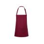 SHORT BIB APRON BASIC WITH BUCKLE AND POCKET, BORDEAUX, One size, KARLOWSKY