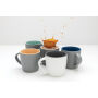 Keramische mok met gekleurde binnenkant 300 ml, blauw, grijs