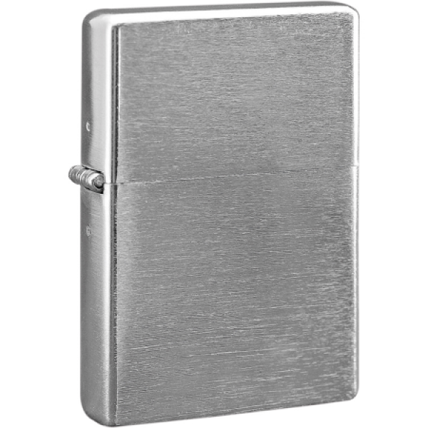 Benzin aansteker American Style chroom geborsteld met kap, navulbaar (LEEG)