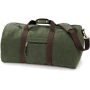 Vintage canvas weekendtas Vintage Military Green One Size