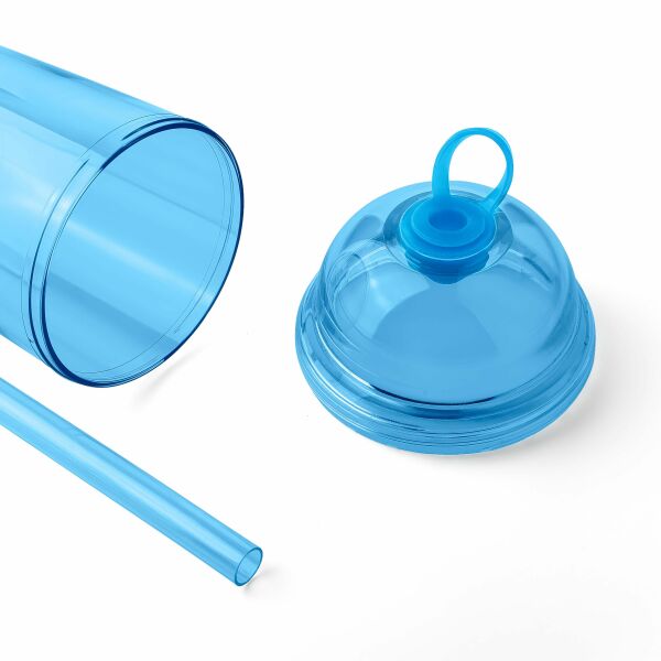 rPet Drinkbeker met rietje Glow 500 ml lichtblauw rPet Drinkbeker met rietje Glow 500 ml lichtblauw