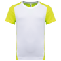 Ecologisch sport-T-shirt in twee kleuren voor kinderen White / Fluorescent Yellow 12/14 jaar