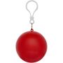 Fog poncho in ronde plastic verpakking met karabijnhaak - Rood